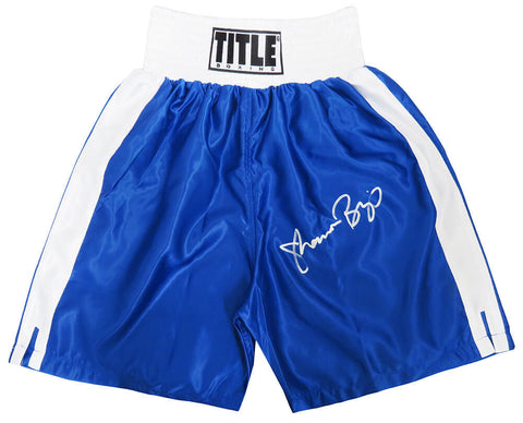 Shannon Briggs Signed Title Blue With White Trim Boxing Trunks - (SS COA)