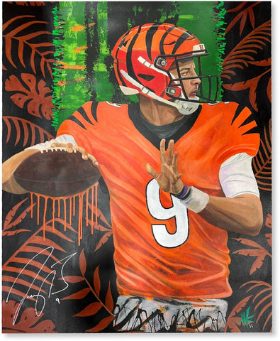 Joe Burrow Bengals Signed 30x40 Alternate Giclee Canvas-by Cortney Wall-LE #1/1