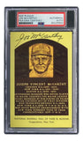 Joe McCarthy Signed 4x6 New York Yankees HOF Plaque Card PSA 85025693