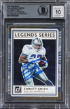 Emmitt Smith Signed 2020 Donruss The Legends Series #14 Card Auto 10! BAS Slab