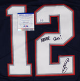 Robert O'Neill "Never Quit" Signed Tom Brady Patriots Nike Style Jersey /PSA COA