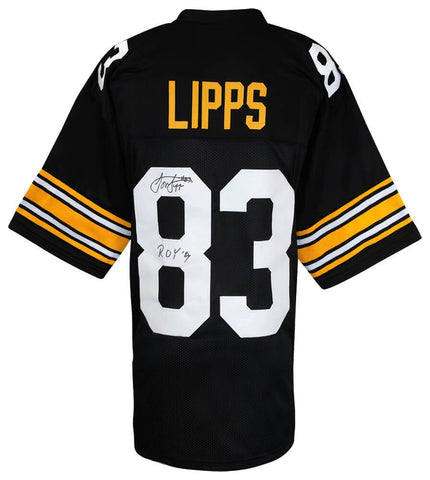 Louis Lipps (STEELERS) Signed Black Custom Jersey w/ROY'84 - (SCHWARTZ COA)
