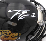 Travis Etienne Autographed Jaguars Black Speed Mini Helmet Beckett QR #1W453953