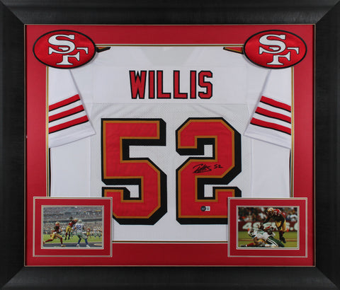 Patrick Willis Authentic Signed White Pro Style Framed Jersey BAS Witnessed