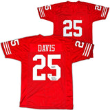 49ERS ERIC DAVIS AUTOGRAPHED RED JERSEY "SB XXIX CHAMPION" BECKETT QR 215868