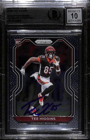 Tee Higgins Signed 2020 Prizm #308 Trading Card Grade 10 Beckett 43864