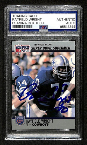 Rayfield Wright HOF Signed/Autographed 1990 Pro Set #61 Cowboys PSA/DNA 201483