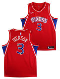 76ers Allen Iverson Signed Red Nike Jordan Swingman Jersey BAS #BY031283