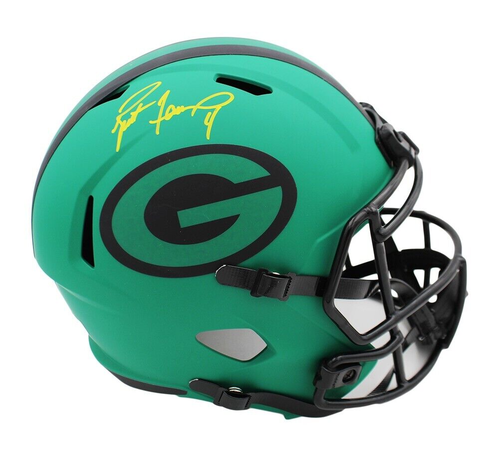 Packers Rave Helmet Brett Favre Signed Green Bay Packers Speed Full Size Rave NFL Helmet ...