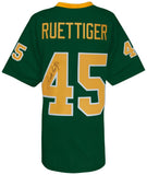 Rudy Ruettiger Signed Green Throwback Custom Football Jersey - (SCHWARTZ COA)