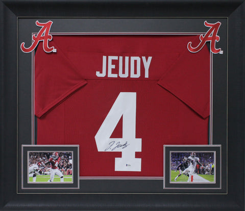 Alabama Jerry Jeudy Authentic Signed Maroon Pro Style Framed Jersey BAS
