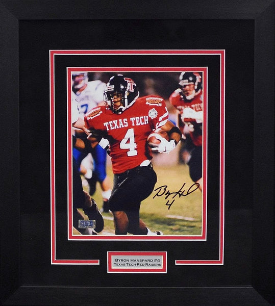 BYRON HANSPARD AUTOGRAPHED TEXAS TECH RED RAIDERS 8x10 FRAMED PHOTO COA
