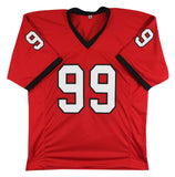 Georgia Jordan Davis Authentic Signed Red Pro Style Jersey JSA Witnessed 2