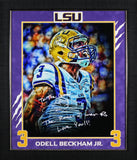 LSU Odell Beckham Jr. Signed 16x20 Framed Photo Dedicated to Allen Iverson BAS