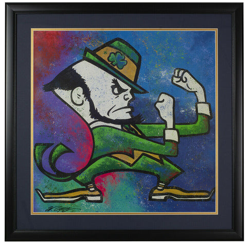 Bill Lopa Signed Framed 24x24 Notre Dame Fighting Irish Print