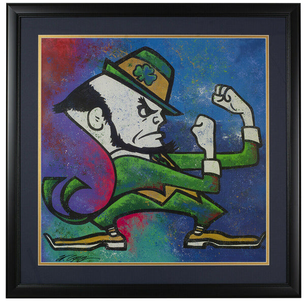 Bill Lopa Signed Framed 24x24 Notre Dame Fighting Irish Print