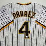Autographed/Signed Luis Arraez San Diego Pinstripe Jersey Beckett BAS COA