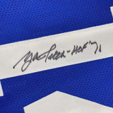 Autographed/Signed YA Y.A. Tittle HOF 71 New York Blue Football Jersey JSA COA