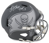 Buccaneers Warren Sapp "HOF 13" Signed Slate F/S Speed Rep Helmet W Case BAS W