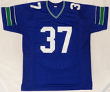 Seattle Seahawks Shaun Alexander Autographed Blue Jersey Beckett BAS QR #WL02366