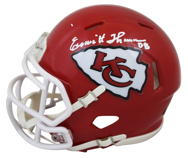 Chiefs Emmitt Thomas "HOF 2008" Signed Speed Mini Helmet BAS Witnessed #2W142422