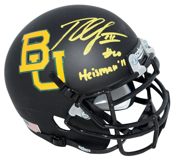 ROBERT GRIFFIN III RG3 SIGNED BAYLOR BEARS BLACK MINI HELMET BECKETT W – Super Sports Center