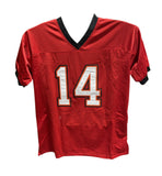 Brad Johnson Autographed/Signed Pro Style Jersey Red SB Champs Beckett 40423