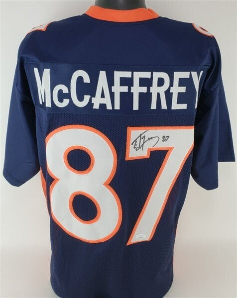 Ed McCaffrey Signed Denver Broncos Jersey (JSA COA) 3xSuper Bowl Champion / WR