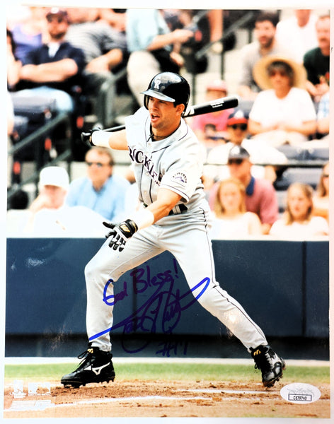 Todd Helton Autographed 8x10 Photo Inscribed "God Bless!" JSA COA