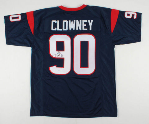 Jadeveon Clowney Signed Texans Blue Jersey (JSA COA) 2014 #1 Draft Pick Overall