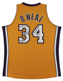 Shaquille O'Neal "4x Insc" Signed Yellow 00-02 M&N HWC Authentic Jersey BAS Wit