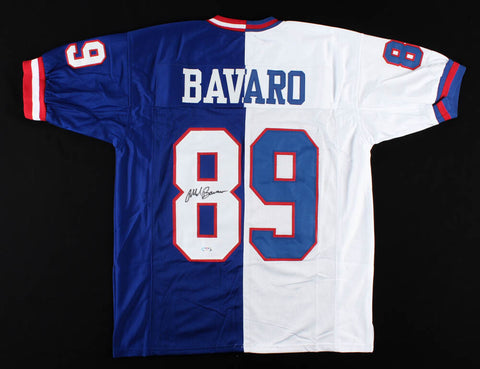 Mark Bavaro Signed New York Giants Split Jersey (PSA) 2xSuper Bowl Champion T.E.