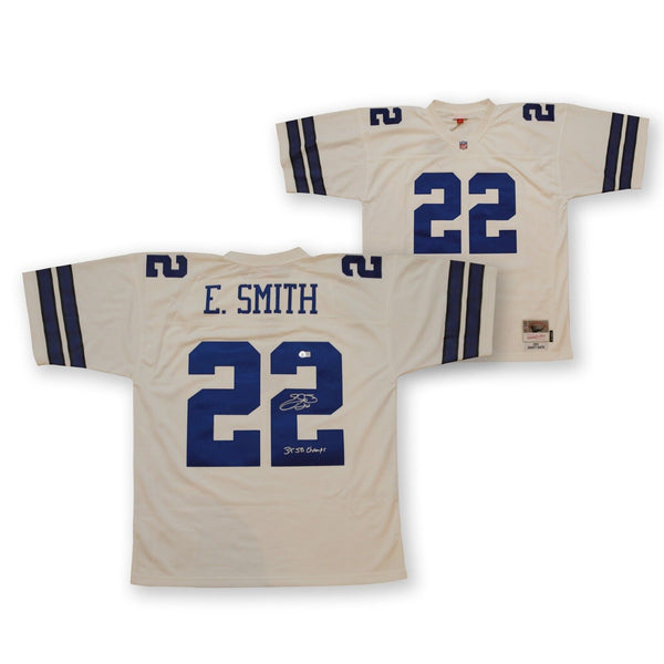 Emmitt Smith Autographed Dallas Cowboys Mitchell Ness Jersey 3 x CHAMP Beckett W