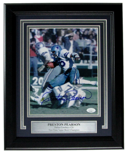 Preston Pearson Cowboys Signed/Autographed 8x10 Photo Framed JSA 158997