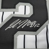 Framed Autographed Colson Montgomery 35x39 Chicago Pinstripe Jersey BAS COA