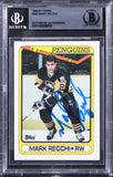 Penguins Mark Recchi Authentic Signed 1990 Topps #280 Card BAS Slabbed