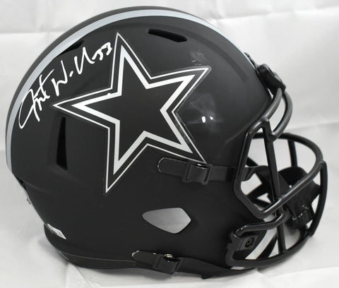 Javonte Williams Signed Cowboys F/S Eclipse Speed Helmet- Beckett W Holo *Damage