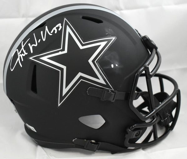 Javonte Williams Signed Cowboys F/S Eclipse Speed Helmet- Beckett W Holo *Damage