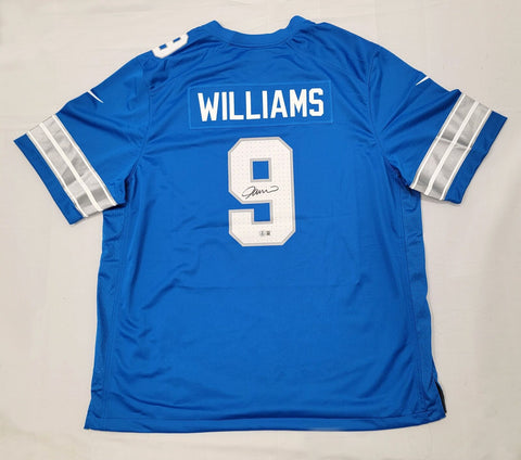 Jameson Williams Autographed Detroit Lions 2024 Nike Blue Game Jersey Beckett
