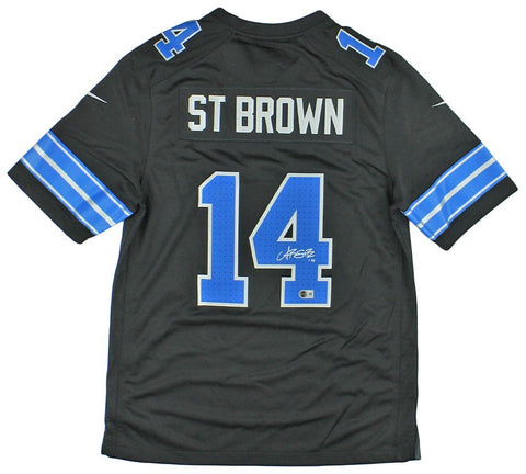 Amon-Ra St. Brown Signed Detroit Lions Nike Game Black NFL Jersey