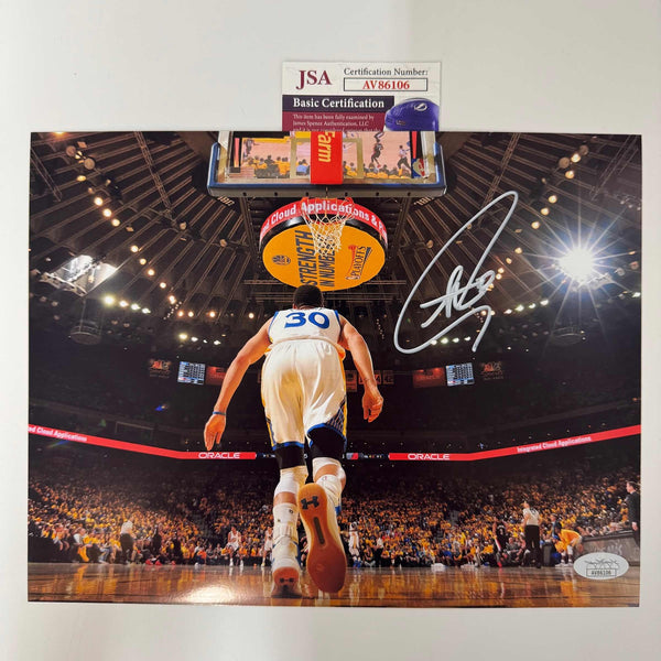 Autographed/Signed Stephen Steph Curry Golden State Warriors 8x10 Photo JSA COA