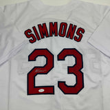 Autographed/Signed Ted Simmons St. Louis White Baseball Jersey JSA COA