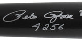 Reds Pete Rose "4256" Authentic Signed Black Rawlings Big Stick Bat BAS Witness