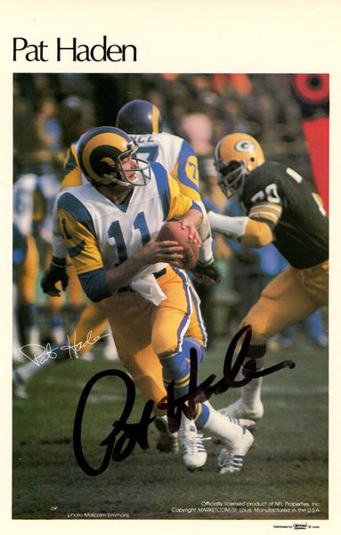 Pat Haden Autographed Los Angeles Rams Mini Poster 41/50 Beckett 46153