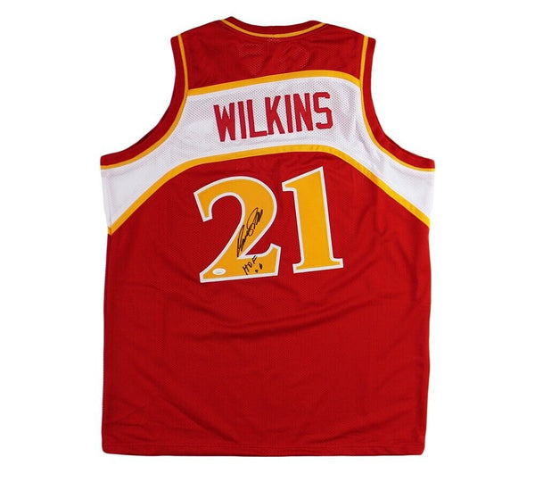 Dominique Wilkins Signed Atlanta Custom Red Jersey with "HOF 06" Inscription