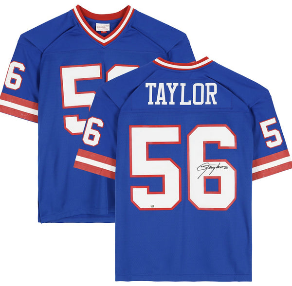 Lawrence Taylor Autographed New York Giants Blue M&N Jersey Fanatics