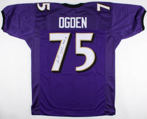 Jonathan Ogden Signed Baltimore Ravens Jersey Inscribed "HOF 13" (JSA COA)