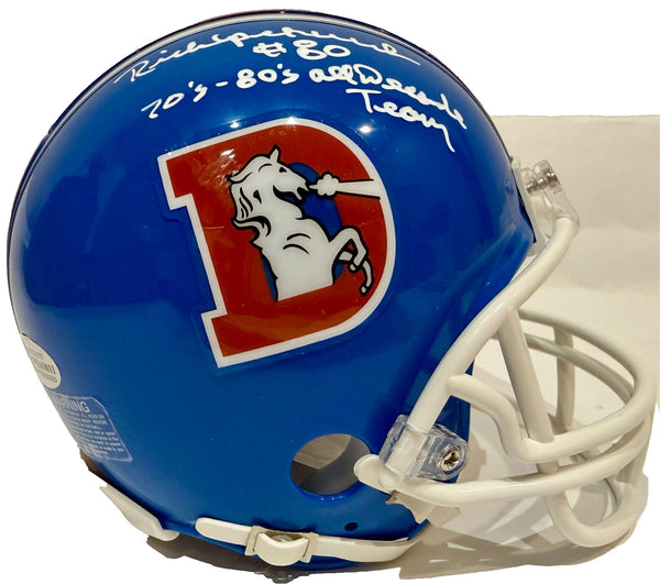 Rick Upchurch Denver 'D' Logo Mini Helmet Inscribed '70's-80's all decade team'