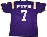 LSU TIGERS PATRICK PETERSON AUTOGRAPHED PURPLE JERSEY BECKETT BAS WITNESS 243598