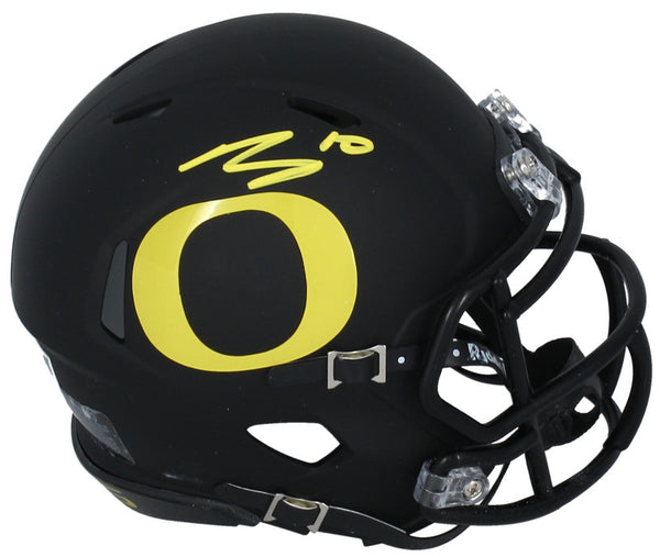Bo Nix Autographed Oregon Ducks Black Mini Speed Helmet Fanatics